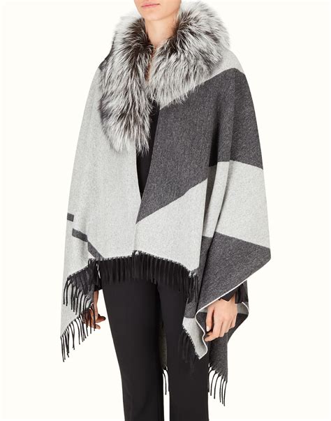 fendi cashmere scarf|fendi poncho women's.